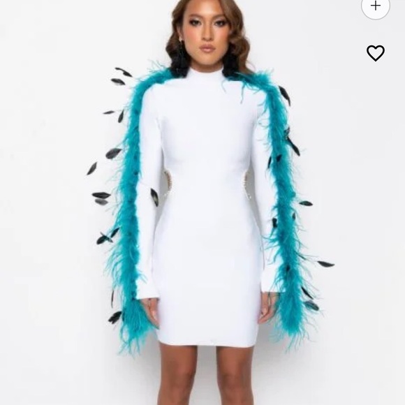 🆕🆕🔥🔥In It To Win It Real Feather Bandage Dress🔥🔥 - Picture 2 of 8